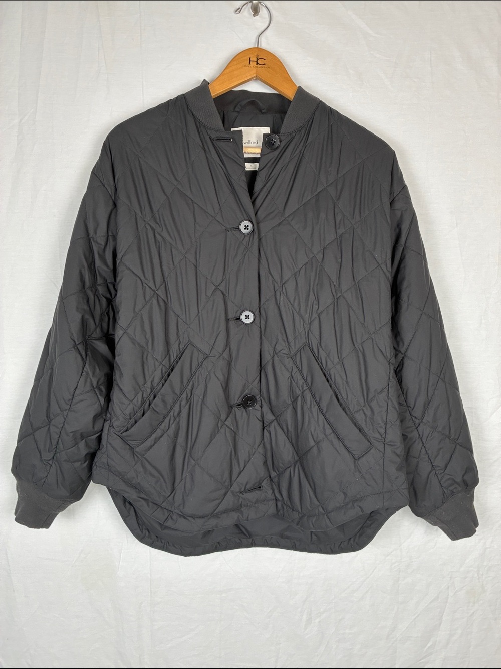 Aritzia Wilfred Primaloft Women’s XS Quilted Button-Front Dodger Jacket Black